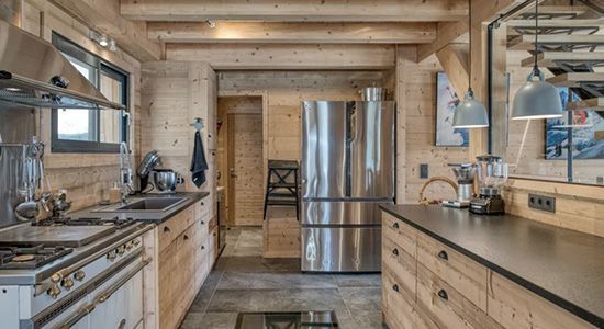 Cuisine du Chalet W à Saint-Gervais-les-Bains. 