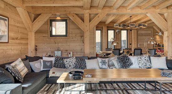 Salon du Chalet W à Saint-Gervais-les-Bains. 