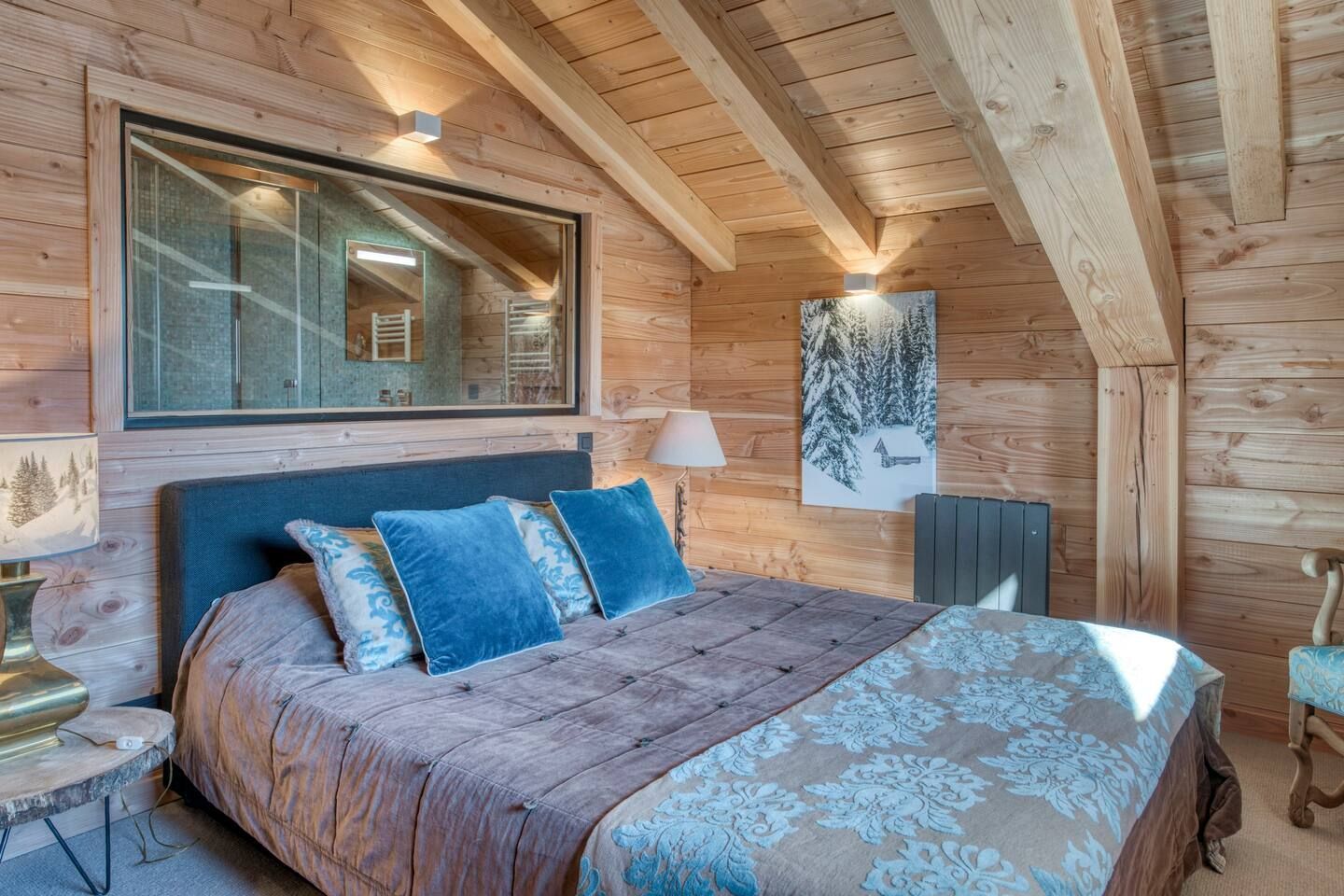 Grande chambre du Chalet W à Saint-Gervais-les-Bains. 