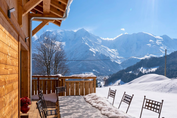 Vue sur le Mont Blanc du Chalet W à Saint-Gervais-les-Bains. 