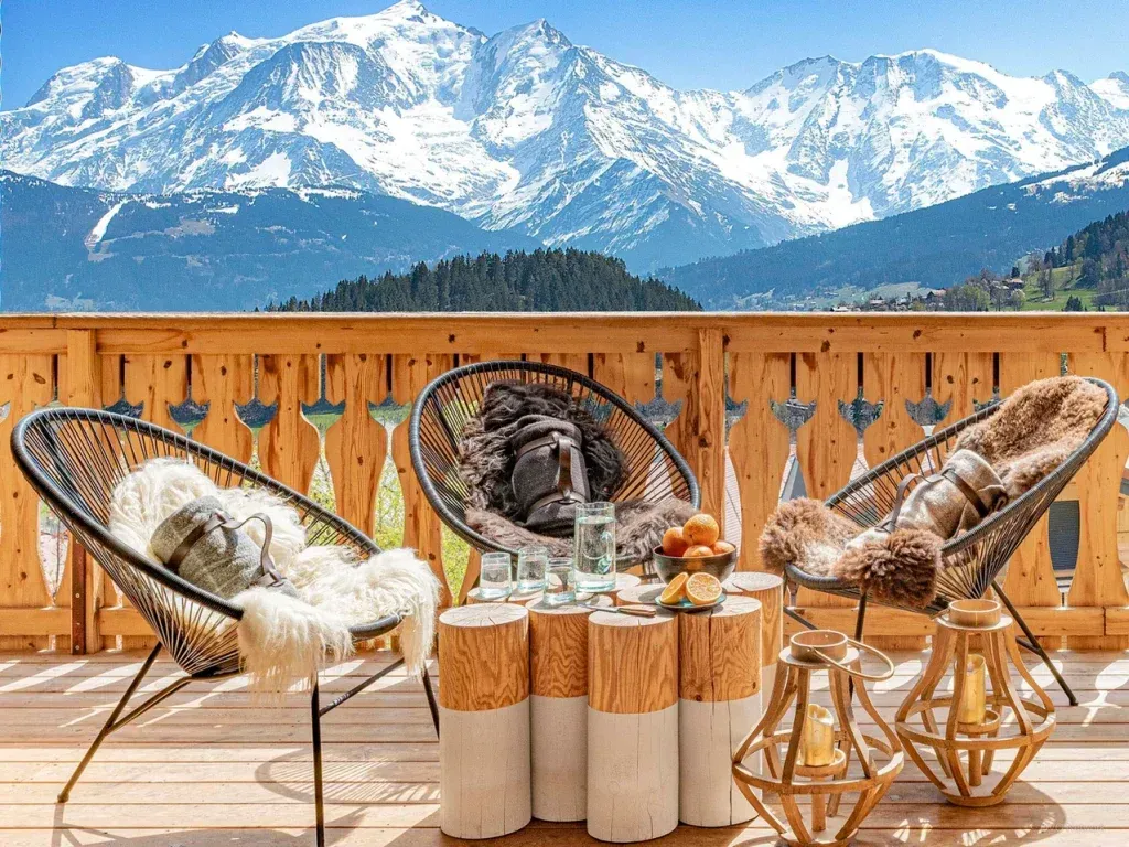 Balcon face au Mont Blanc.