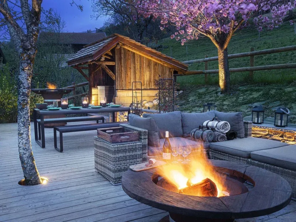 Coin terrasse du chalet.