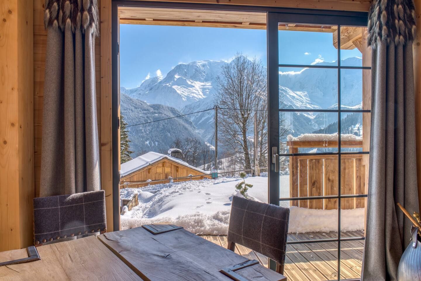 Vue sur la montagne du Chalet W à Saint-Gervais-les-Bains. 