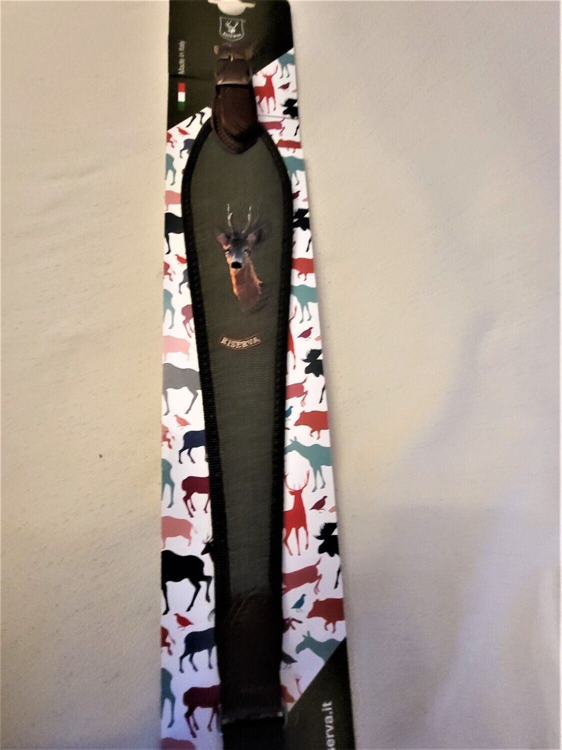 Bretelle carabine motif Chevreuil en Cordura et Néoprène Riserva