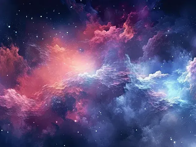 Una galaxia colorida con muchas estrellas en el cielo.