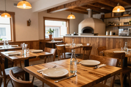 Sala accogliente del ristorante pizzeria
