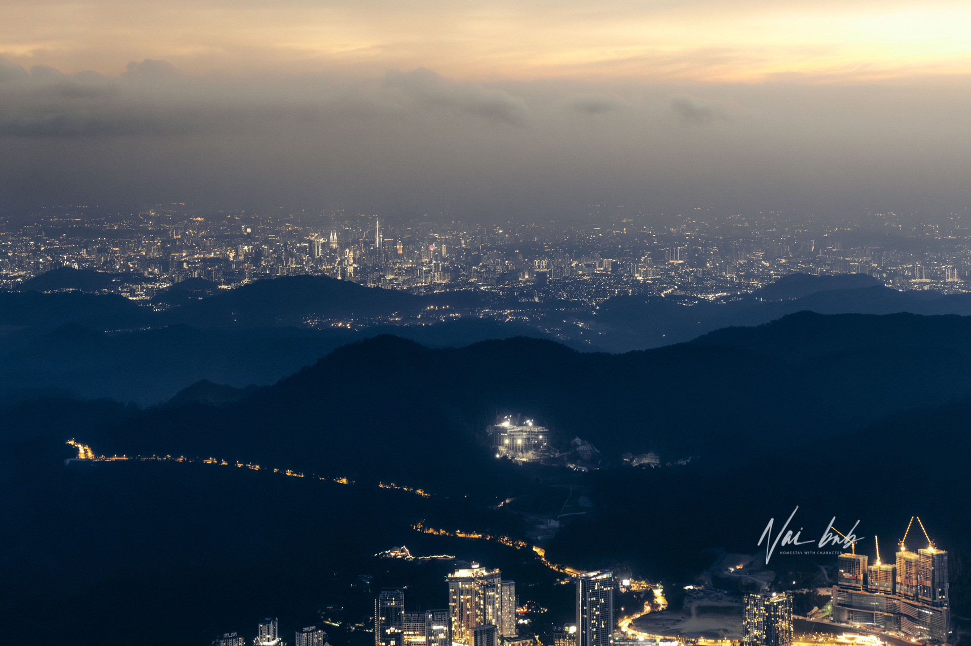 Kuala Lumpur skyline at night from Genting Highlands
