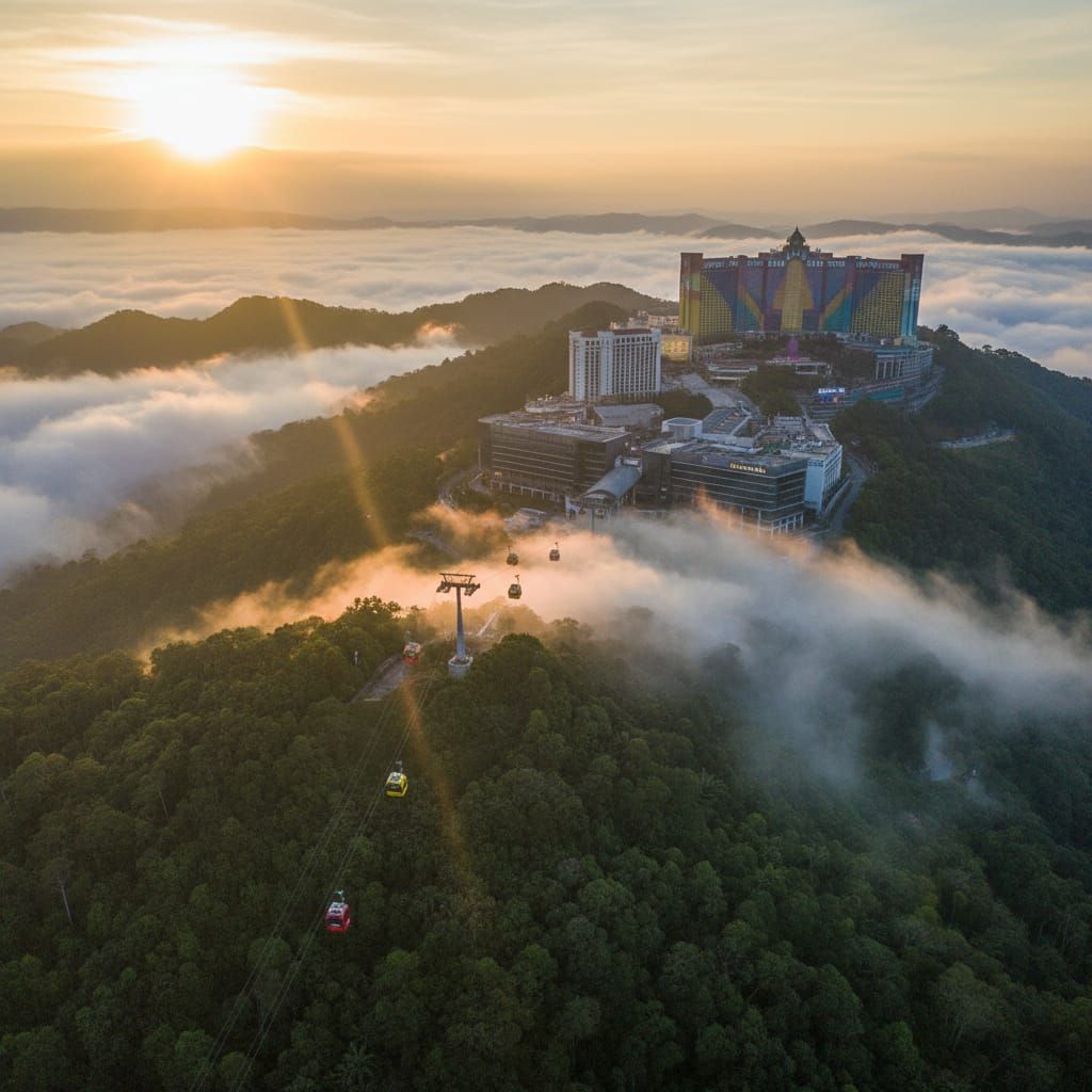 Antara Genting Homestay with mist-covered mountains, perfect destination for a family trip