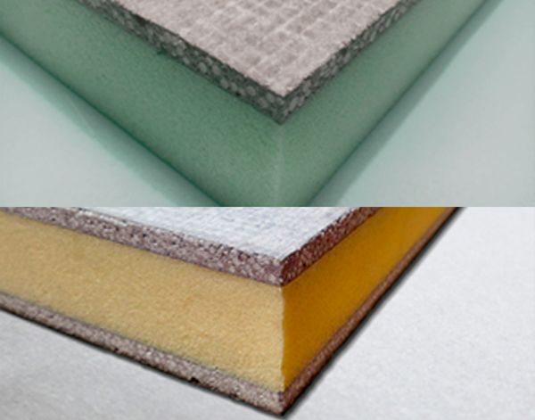 Se muestran dos tipos diferentes de espuma uno al lado del otro.