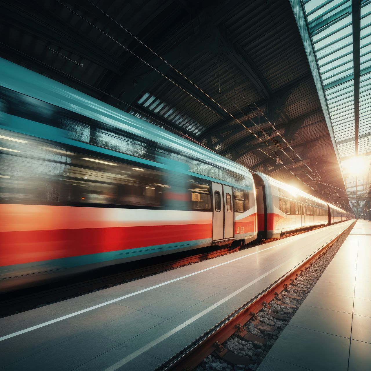 Passage d'un train en gare