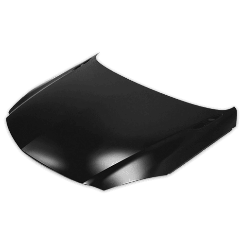 Panneau de capot de voiture noir brillant aux lignes aérodynamiques galbées