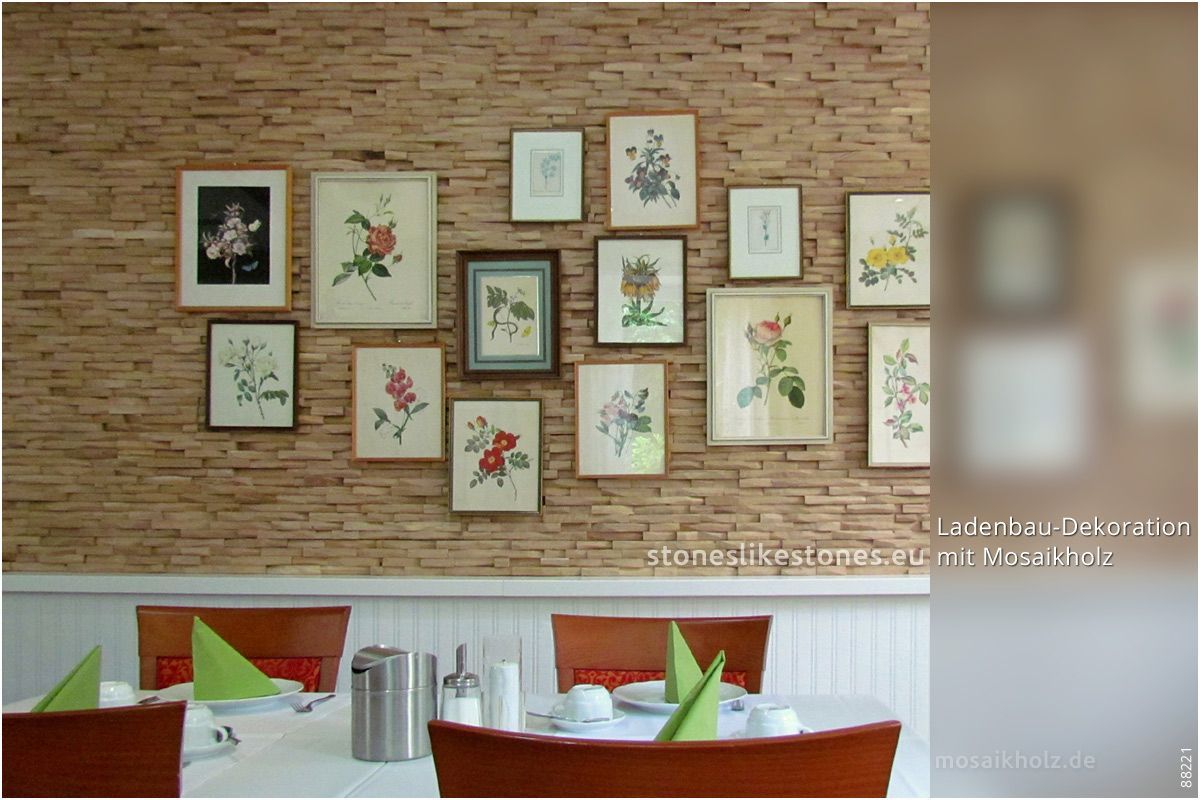 Ladenbau-Dekoration mit Mosaikholz