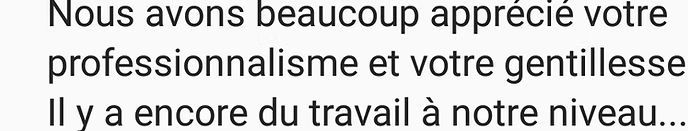 Témoignage client et remerciement