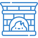 Icon : steinerner Kamin mit Feuer