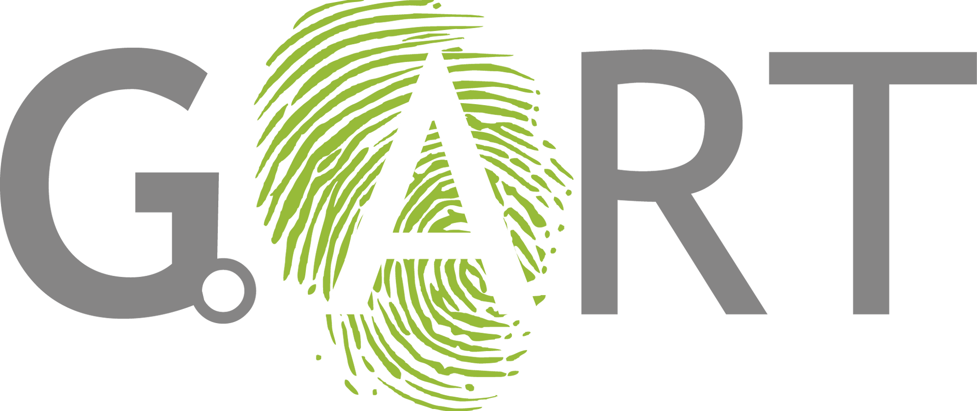 Ein Logo für Gart mit einem grünen Fingerabdruck darauf.