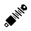 Una silueta en blanco y negro de un amortiguador sobre un fondo blanco.