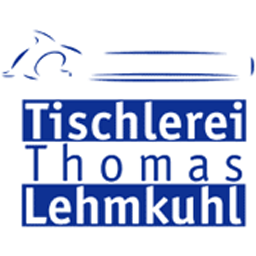 Ein blau-weißes Logo für die Tischlerei Thomas Lehmkuhl