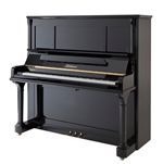 Ein schwarzes Klavier auf weißem Hintergrund.