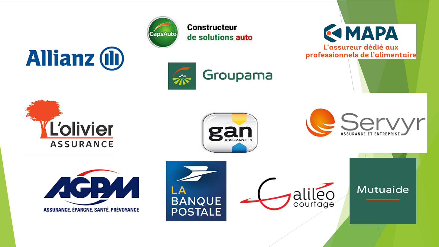 Les assurances auto avec lesquelles nous sommes en partenariat : Allianz, CapsAuto, Groupama, MAPA, Servyr, L'olivier assurance, AGPM, La Banque postale, Alileo Courtage, Mutuaide