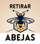 El logo para eliminar abejas con una abeja en un panal