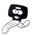 Un dibujo en blanco y negro de un control remoto con el número 8 en él.