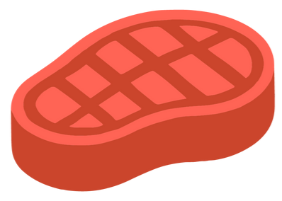 Steak rouge cuit avec des marques de grillade.