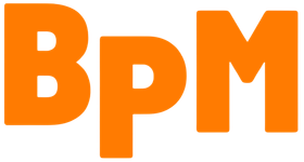 Texto naranja que deletrea "BPM".