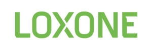 Le mot loxone est écrit en vert sur fond blanc