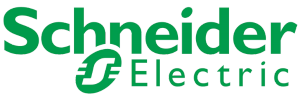 Le logo schneider electric est vert et blanc sur fond blanc.