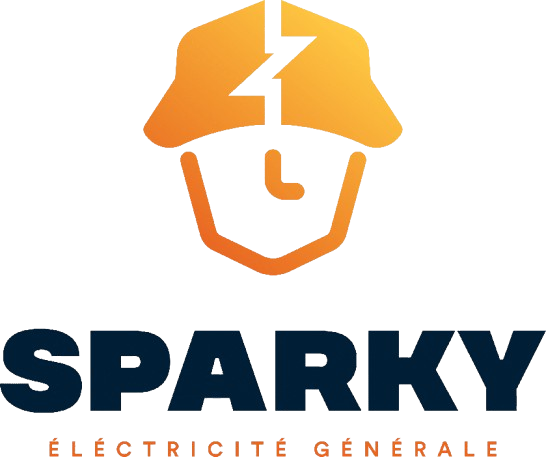 Un logo pour Sparky Electricité Générale avec un éclair dessus