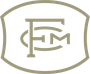 Gray emblem with letters "FCM" inside a shield shape.