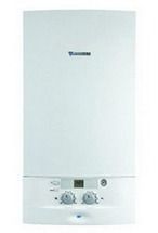 Una caldera blanca está colocada sobre una superficie blanca.