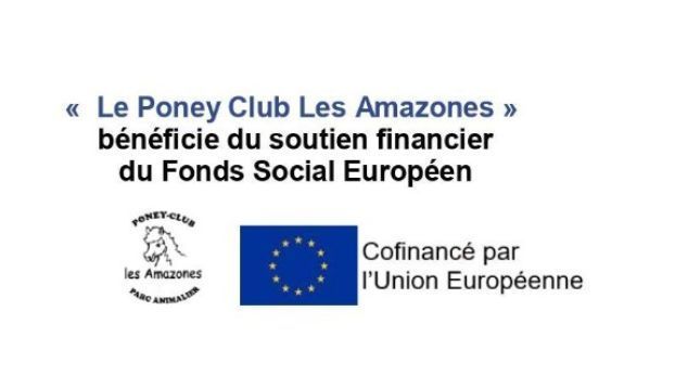 Logo du Poney Club Les Amazones, soutenu par le Fonds social européen, cofinancé par l'Union européenne.