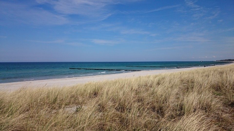 Blick auf das Meer und Dünen