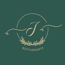 Logotipo verde con la letra "J" dentro de un c&iacute;rculo, con un dise&ntilde;o floral y la palabra "Restaurante".