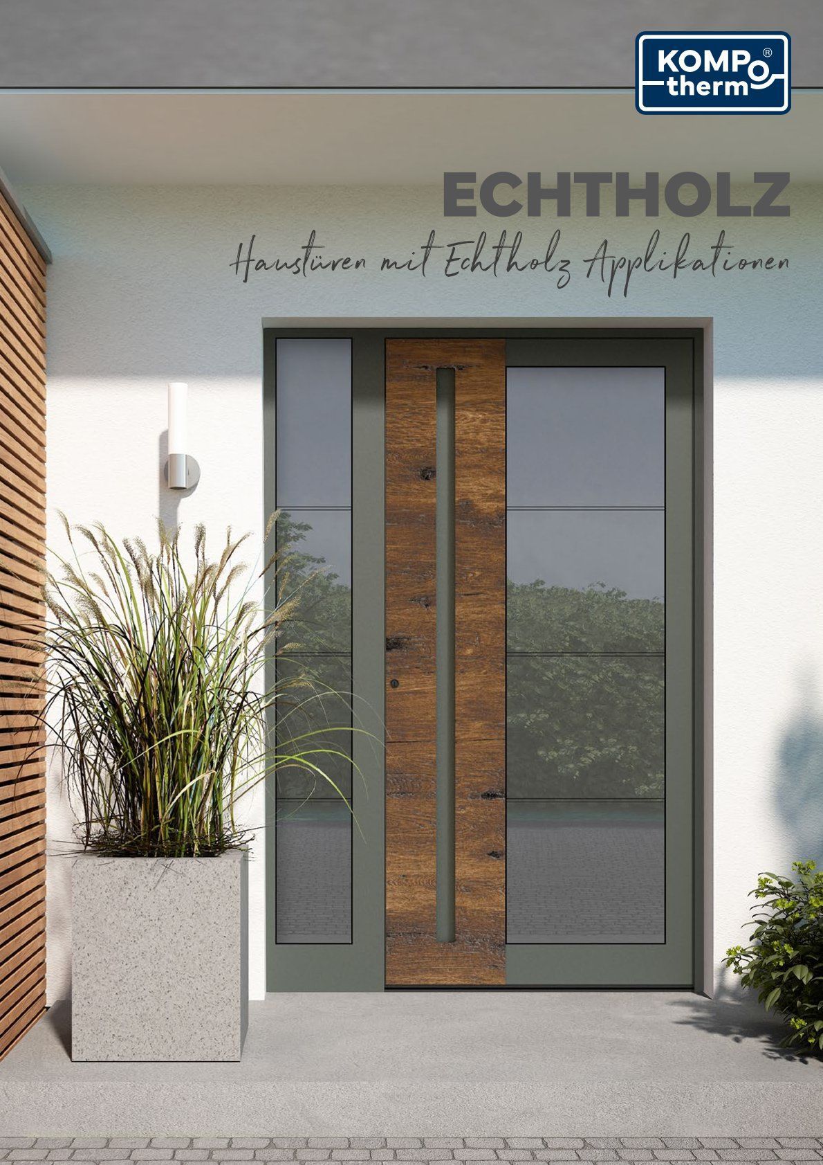 Haustüren mit Echtholz Applikationen
