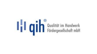 Logo for qih GmbH: Blue stylized 