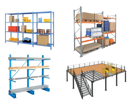 Quatre structures pour le rayonnage