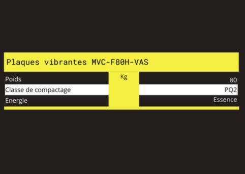 Caractéristiques techniques de laques vibrantes MVC-F80H-VAS