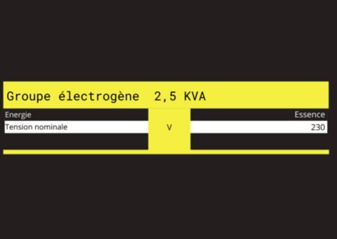 Caractéristiques techniques de groupe électrogène 2.5KVA