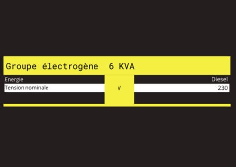 Caractéristiques techniques de groupe électrogène 6 KVA