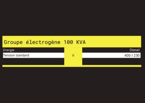 Caractéristiques techniques de groupe électrogène 100 KVA