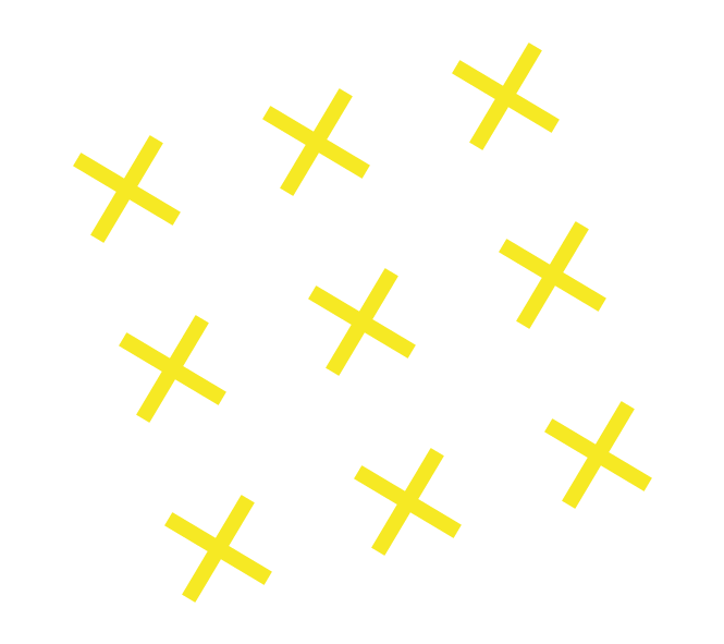 Neuf croix jaunes