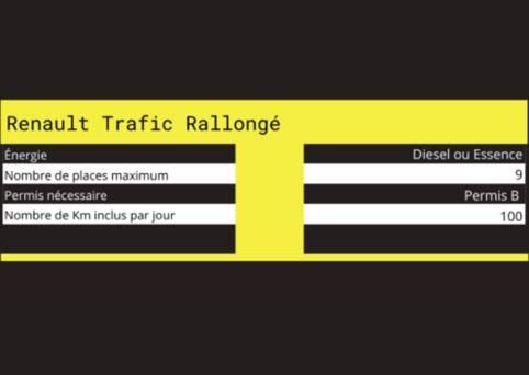 Caractéristiques techniques de Renault Traffic Rallongé