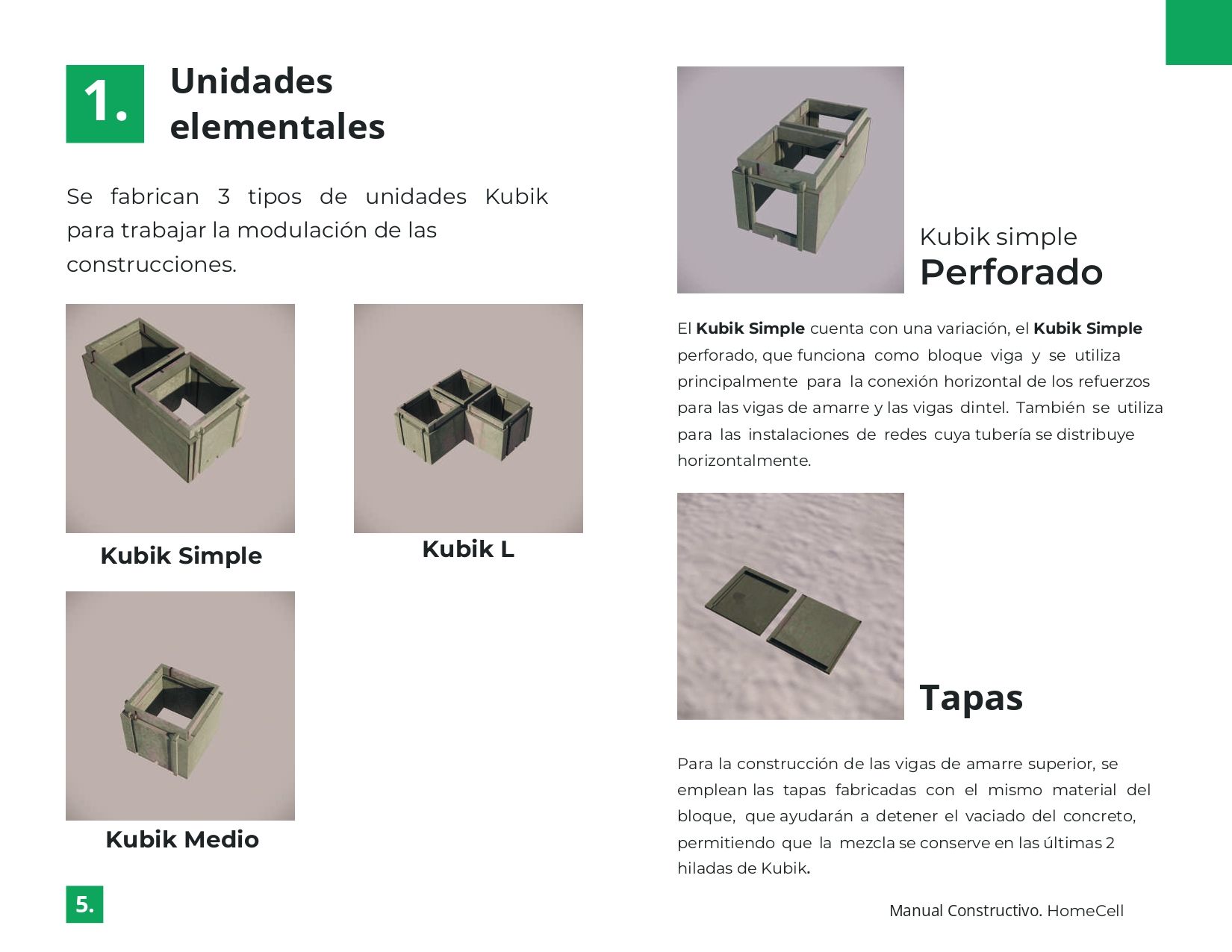 Un libro está abierto en una página que dice unidades elementales.