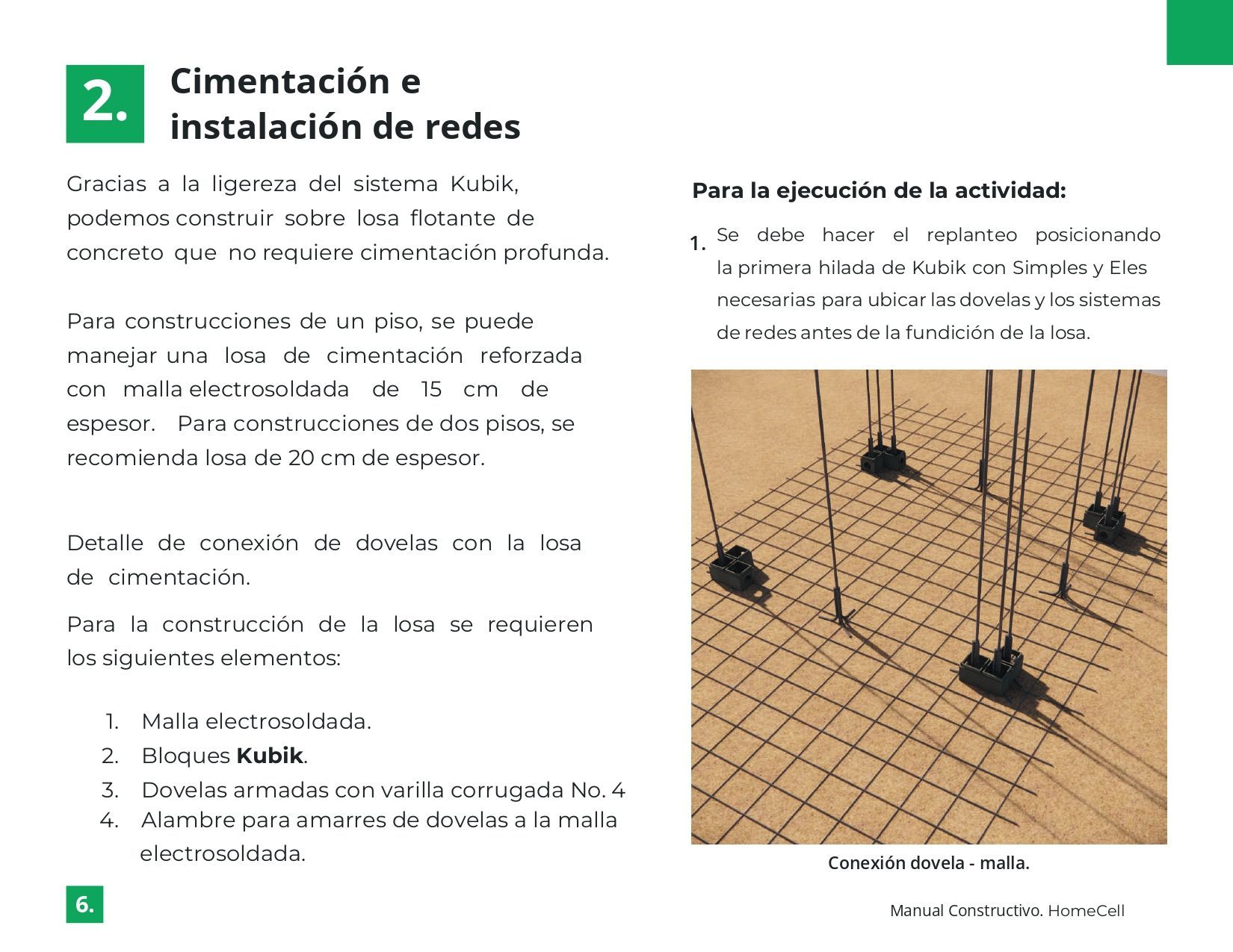Una página de un libro en español muestra un diagrama de un piso de concreto.