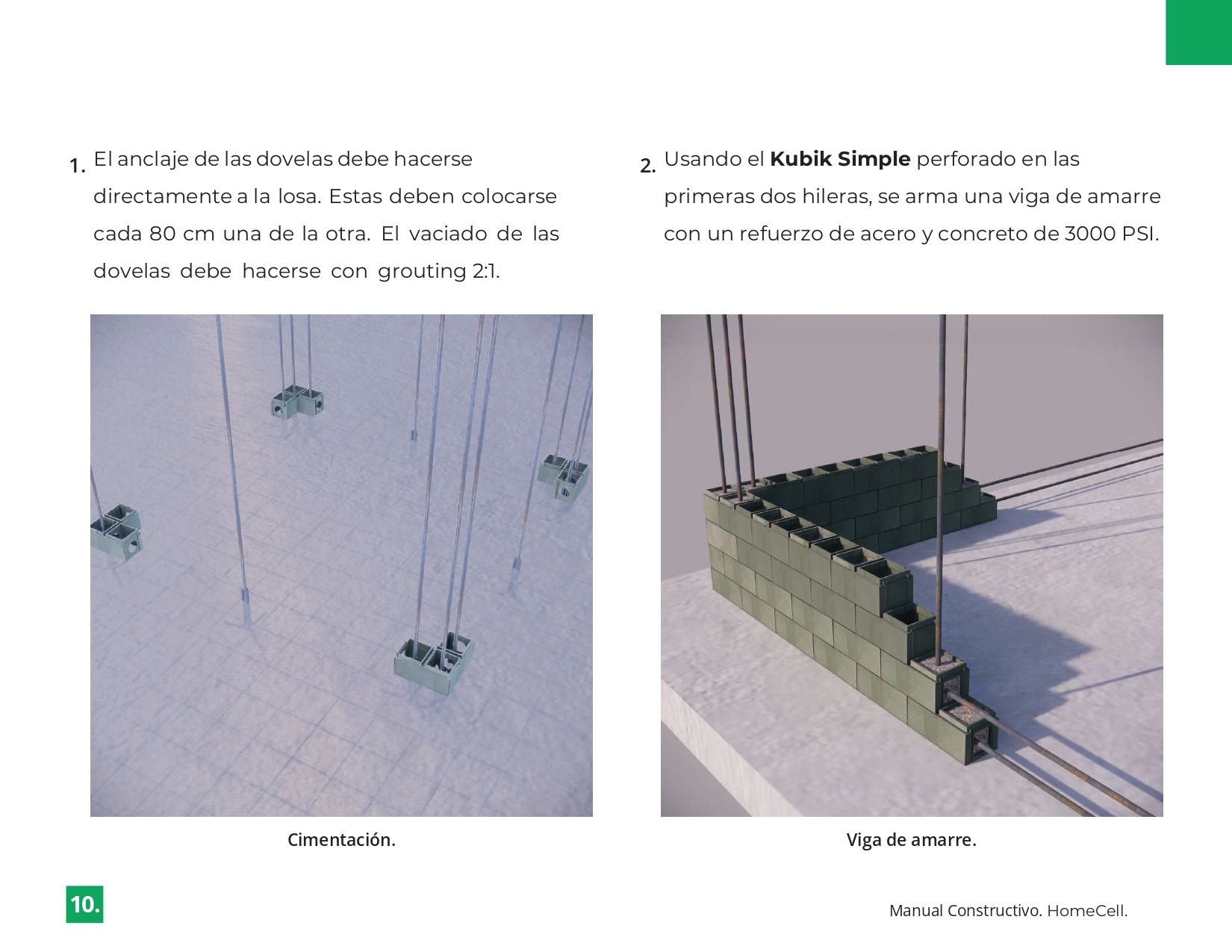 Una imagen de una pared de ladrillos y una imagen de una pared de hormigón.