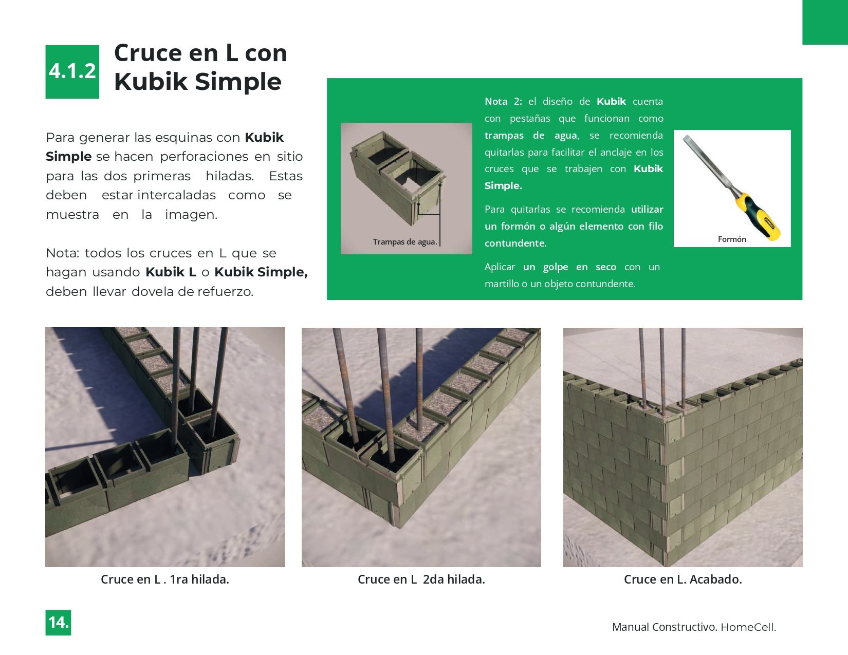 Una página de un libro titulado cruce en l con kubik simple