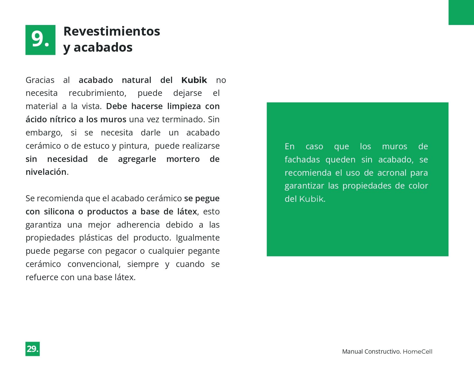 A page from a book titled revestimientos y acabados