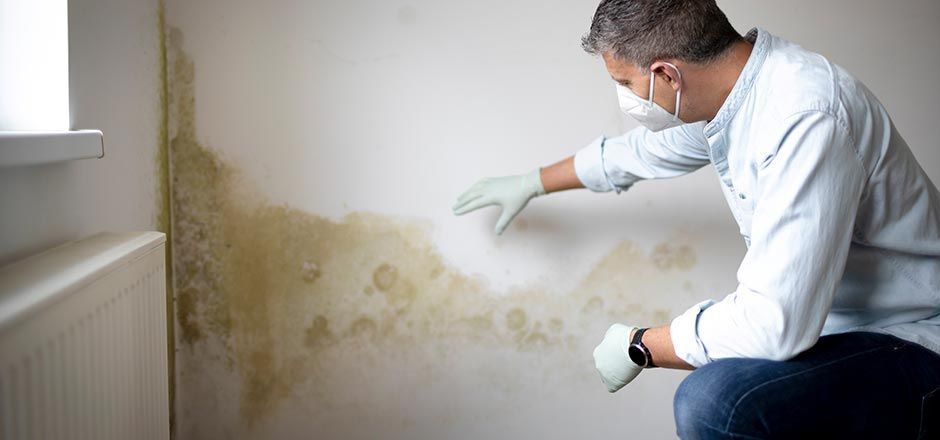 Traces de salpêtre sur un mur intérieur témoignant de remontées capillaires